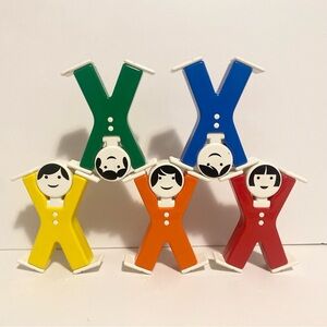 (5)Vintage Ambi Toys Acrobatics Stacking Patrick Rylands Figures Acrobats